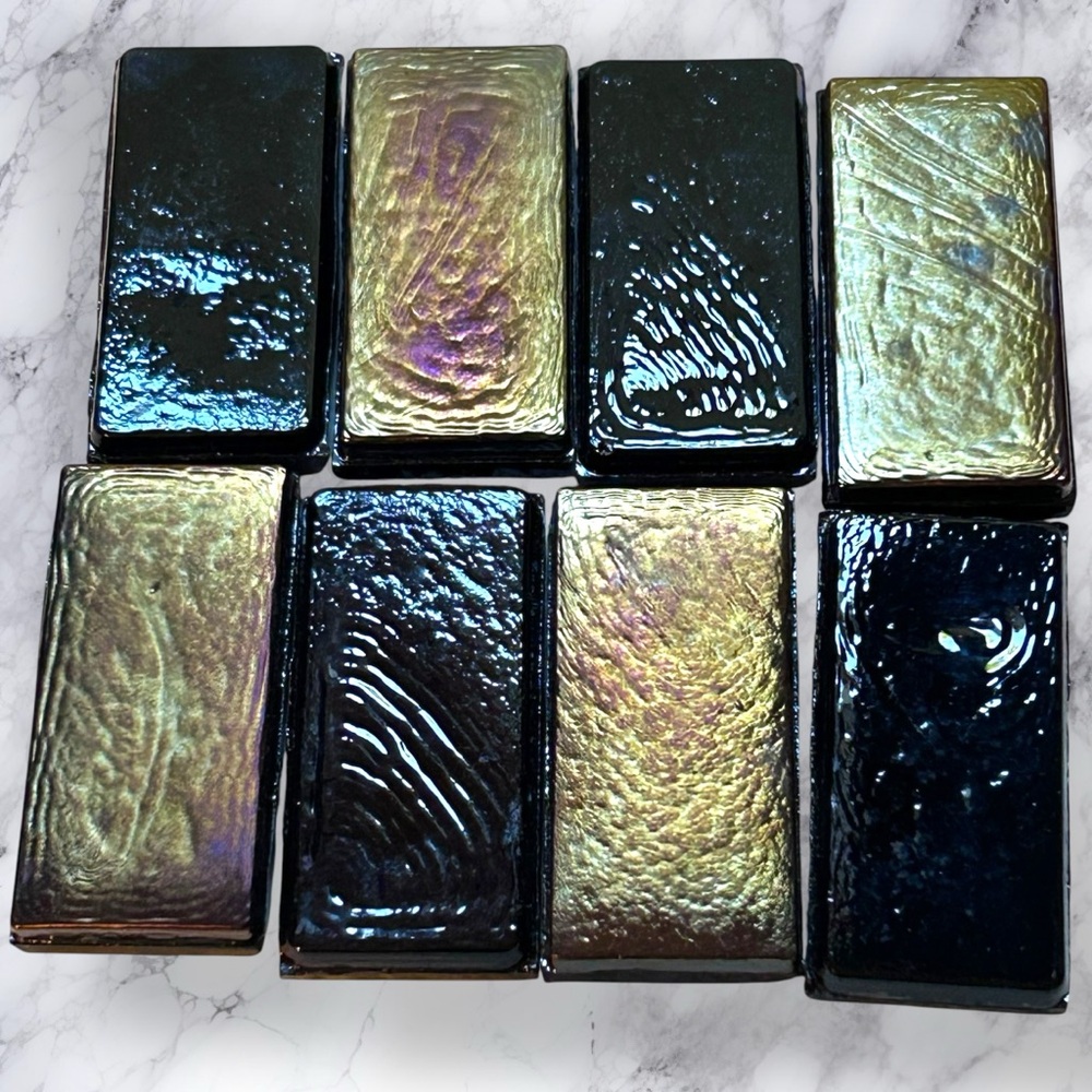 Supplies! Loose Black Iridescent Tiles Art Project Mosaics - Picture 2 of 4